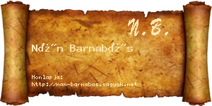 Nán Barnabás névjegykártya