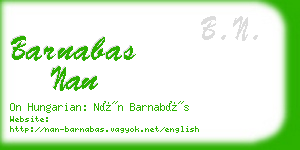 barnabas nan business card